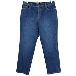 Gloria Vanderbilt Womens Blue Denim Jeans Size 14 Short Amanda Stretch High Rise